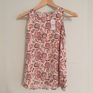 Loft, multicolored paisley, tank (size XS), NWT
